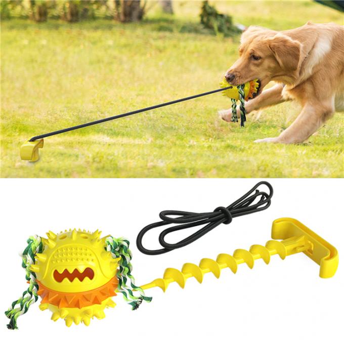 Bola bem-desenvolvida de Toy Outdoor Water Dog Chewing do animal de estimação com a bola de limpeza do dente de cão da corda do retentor
